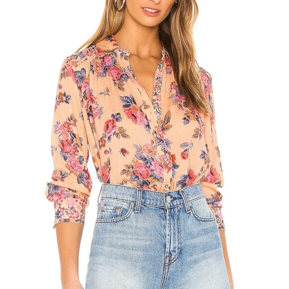 Free People Hold On To Me Long-Sleeve Blouse Boho Cottagecore - Picture 3 of 12